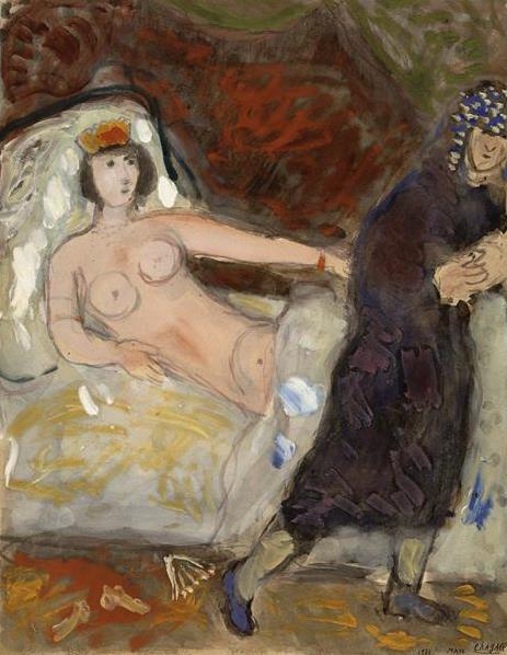 Joseph et Potiphar épousent Marc Chagall contemporain Peintures à l'huile